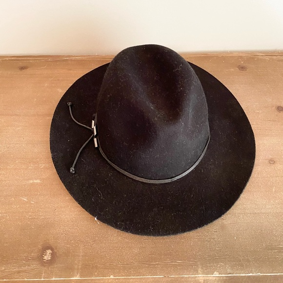 Nine West Accessories - Nine West Black Felted Wool Panama Hat